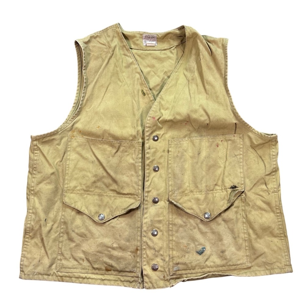 Vintage CC 50's 60's Filson Canvas Work Fishing Vest